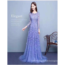 Fairy Design Handmade Flower Appliqued 2017 À Guangzhou Small Beads Evening Prom Robes longues